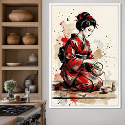 Japanese Woman Tea Ceremony - NicheCanvas