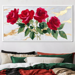 Rose Quartet Gold Marble Glow - NicheCanvas