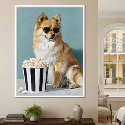 Cool Pomeranian Popcorn Night - NicheCanvas