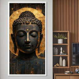 Golden Tranquil Buddha Portrait - NicheCanvas