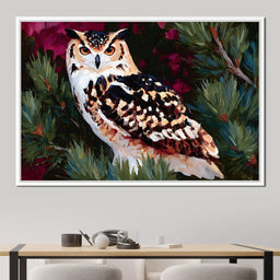 Autumn Pines Watchful Owl - NicheCanvas