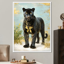Golden Eye Panther Stately Stance - NicheCanvas