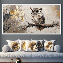 Golden Gaze of the Noble Owl - NicheCanvas