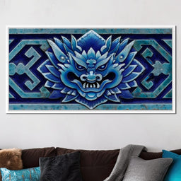 Cerulean Guardian Dragon Face - NicheCanvas