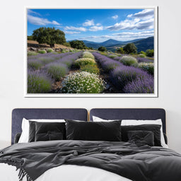 Lavender Fields Mountain Sky - NicheCanvas