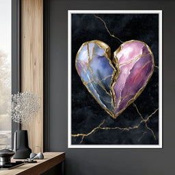 Kintsugi Split Heart Gold - NicheCanvas