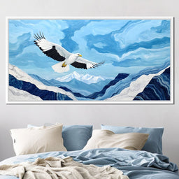 Majestic Eagle Soaring Over Peaks - NicheCanvas
