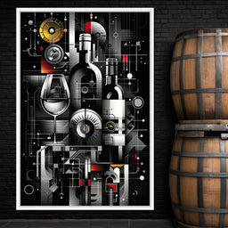 Mechanical Wine Mosaic - NicheCanvas