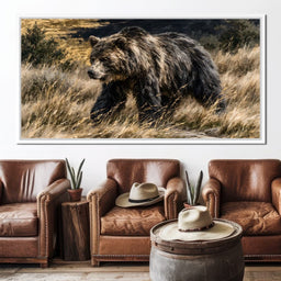 Solitary Wanderer Through The Golden Grass - NicheCanvas
