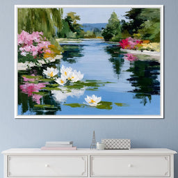 Water Lily Garden Reflection - NicheCanvas