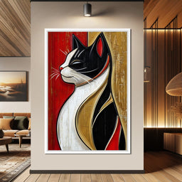 Majestic Feline Silhouette - NicheCanvas