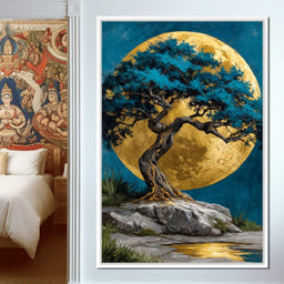 Golden Moonlit Tree Reverie - NicheCanvas