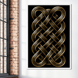 Ancient Norse Gold Metal Interlace - NicheCanvas