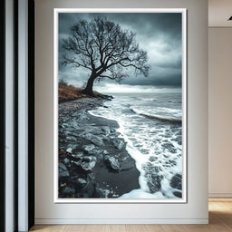 Windswept Shore Solitude - NicheCanvas
