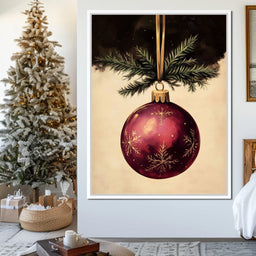 Golden Snowflake Ornament Cheer - NicheCanvas