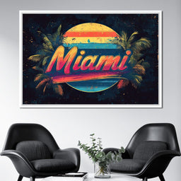 Miami Sunset Retro Vibes - NicheCanvas