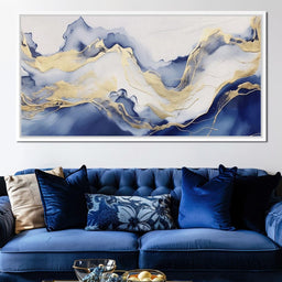 Sapphire Gold Mountain Flow - NicheCanvas