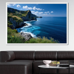 Wild Cliffs Over Blue Sea - NicheCanvas