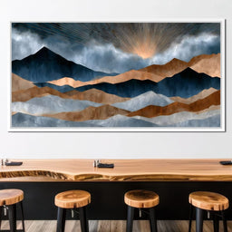Gilded Peaks Beyond The Clouds - NicheCanvas