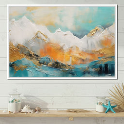 Golden Peaks Dawn Mountain Escape - NicheCanvas