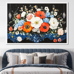 Floral Symphony on Midnight - NicheCanvas