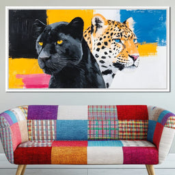 Dual Panther Leopard Portrait - NicheCanvas