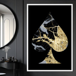 Golden Spade Deco Map - NicheCanvas