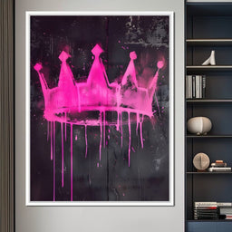 Pink Crown Graffiti - NicheCanvas
