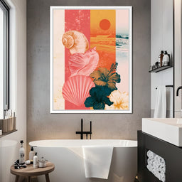 Tidal Shore And Floral Shell - NicheCanvas