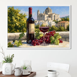 Vintage Wine Harvest Near Cathedral - NicheCanvas