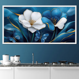 Blue Symphony of Flowers - TooplesArt - NicheCanvas