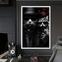 Feline Noir Elegance - NicheCanvas