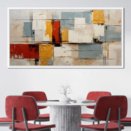 Abstract Ochre Geometry Fields - NicheCanvas