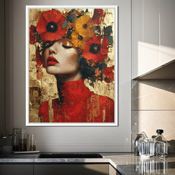 Golden Radiant Floral Muse - NicheCanvas