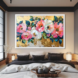 Golden Royal Flowers 08 - Wildrose Creations - NicheCanvas