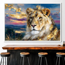 Golden Lioness Sunset Majesty - NicheCanvas