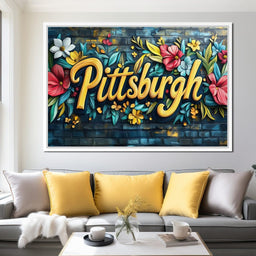 Floral Pittsburgh - NicheCanvas