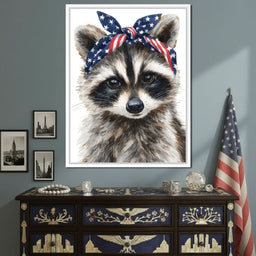 Patriotic Bandana Raccoon - NicheCanvas