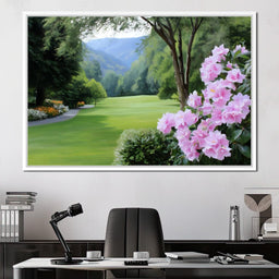 Verdant Meadow's Floral Embrace - NicheCanvas