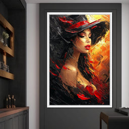 Fiery Elegance in Noir - NicheCanvas