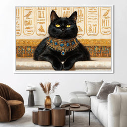Egyptian Feline Elegance - NicheCanvas