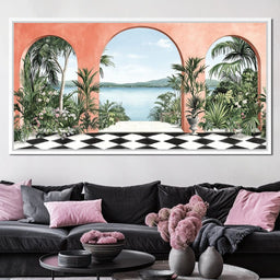 Mediterranean Tropical Vista - NicheCanvas