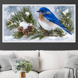 Snowy Bluebird Tranquility - NicheCanvas