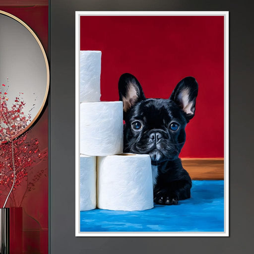 Playful Pup Paper Guardian Canvas Print
