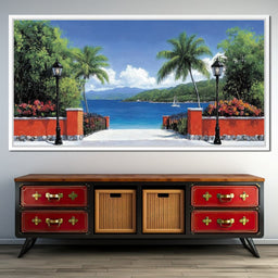 Tranquil Island Gateway Scene - NicheCanvas