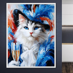 Feathers Feline Elegance - NicheCanvas