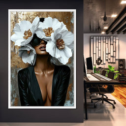 Golden Elegance Floral Expression - Cole Williams - NicheCanvas