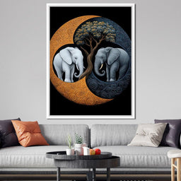 Elephant Yin-Yang - TooplesArt - NicheCanvas