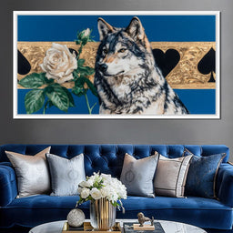 Wolf Regal Ivory Rose Saga - NicheCanvas