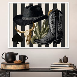 Cowboy Boot Hat Skull Cactus - NicheCanvas